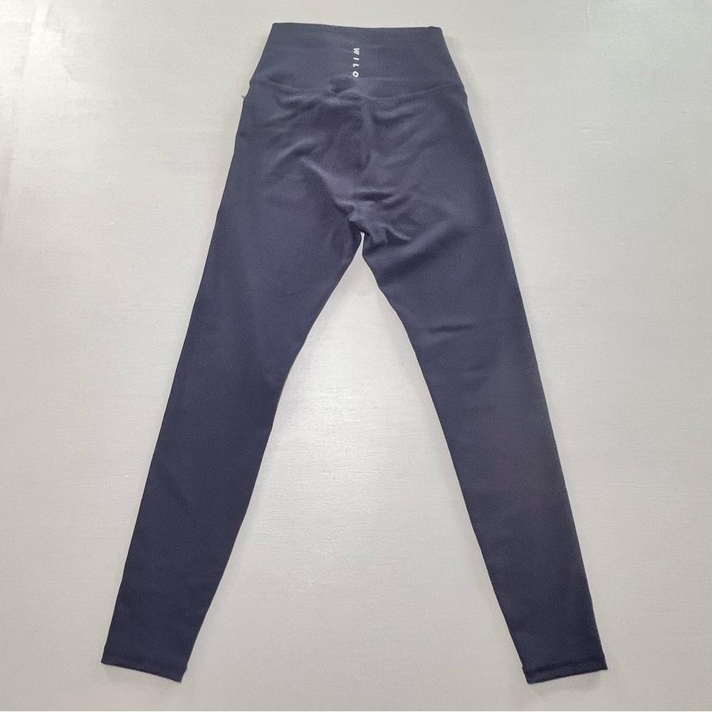NWT Small Dark Blue WILO Base Ribbed Performance 7/8 Leggings Super Stretch 079